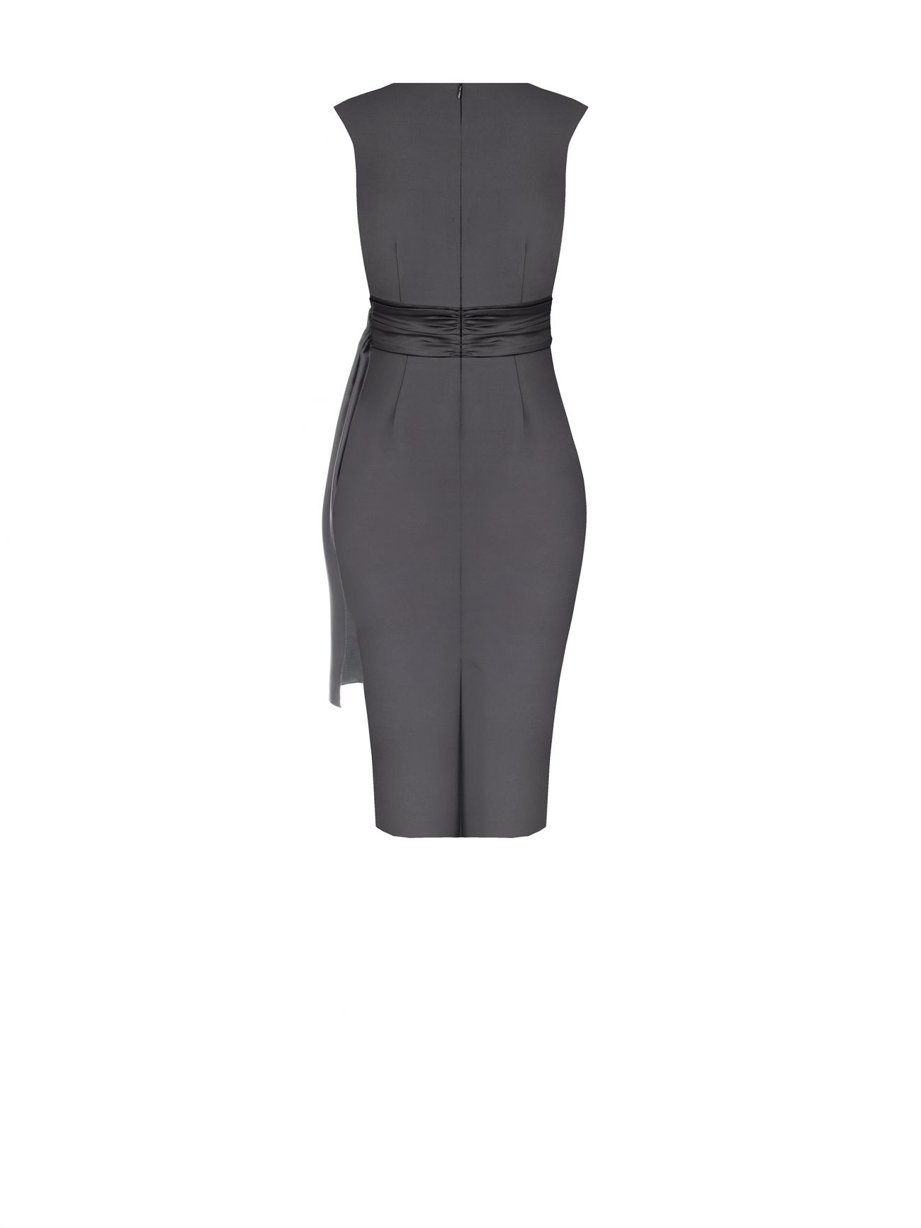Rinascimento Tubino in Scuba mano Crepe Grigio Saldi Di Fabbrica