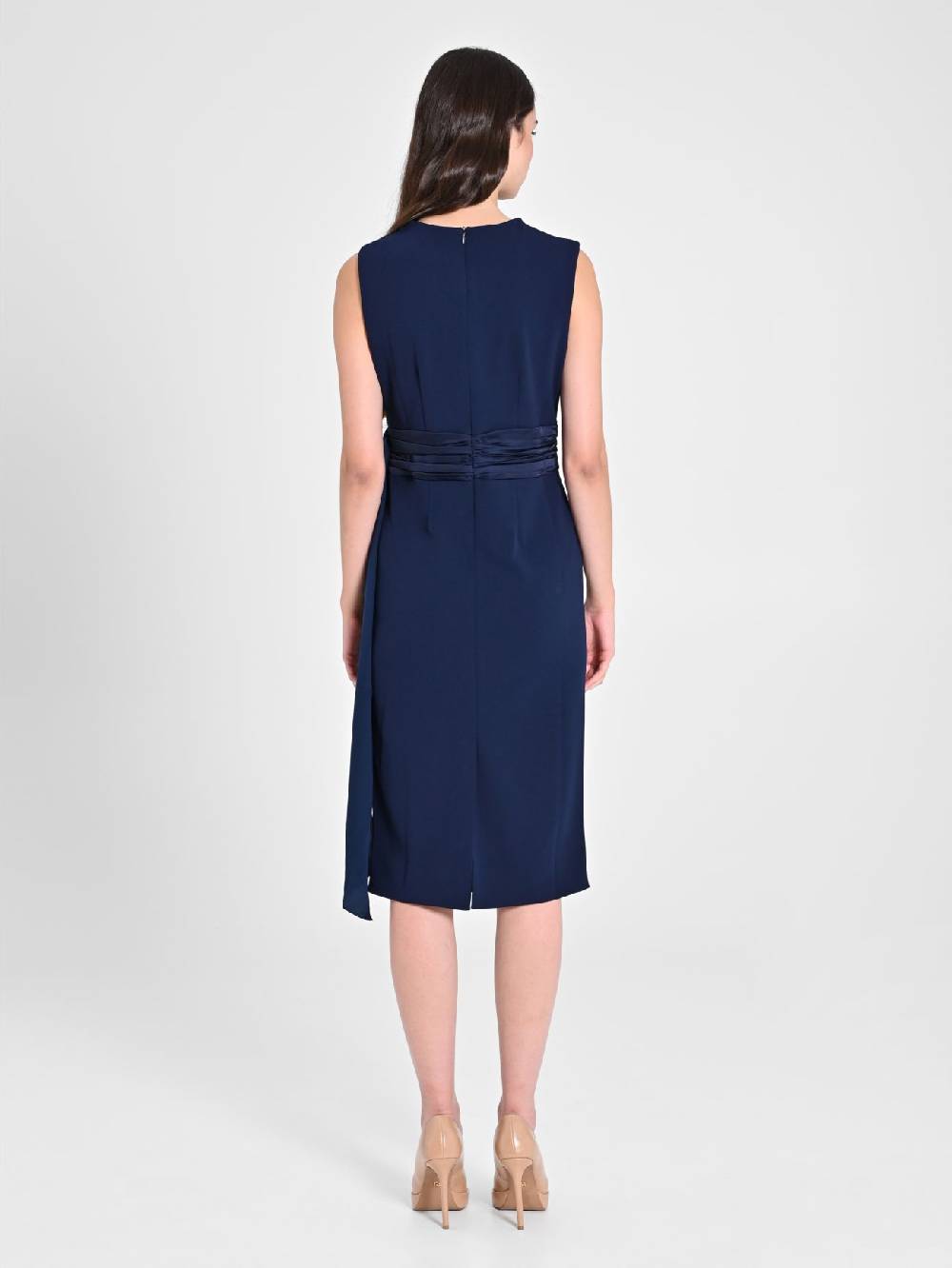 Rinascimento Tubino in Scuba mano Crepe Blu Donna I Più Venduti