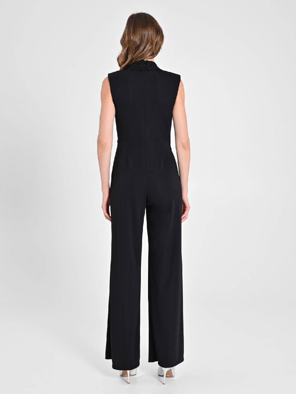 Rinascimento Tuta Tuxedo in Tessuto Fluido Nero Sconto di tempo limitato