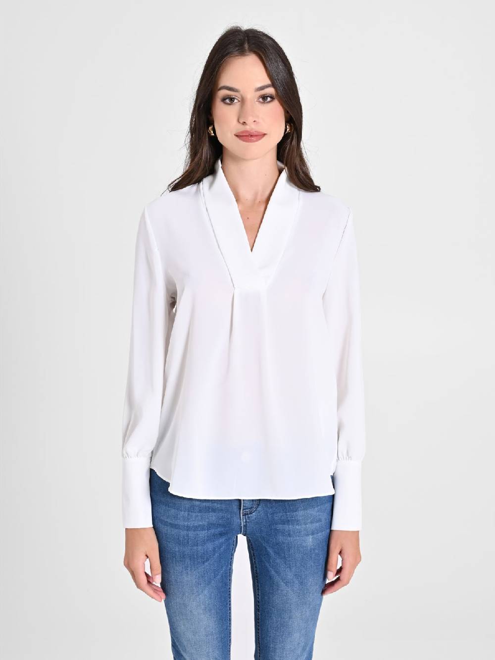Rinascimento Blusa Bianca maniche Lunghe Offerta Anniversario