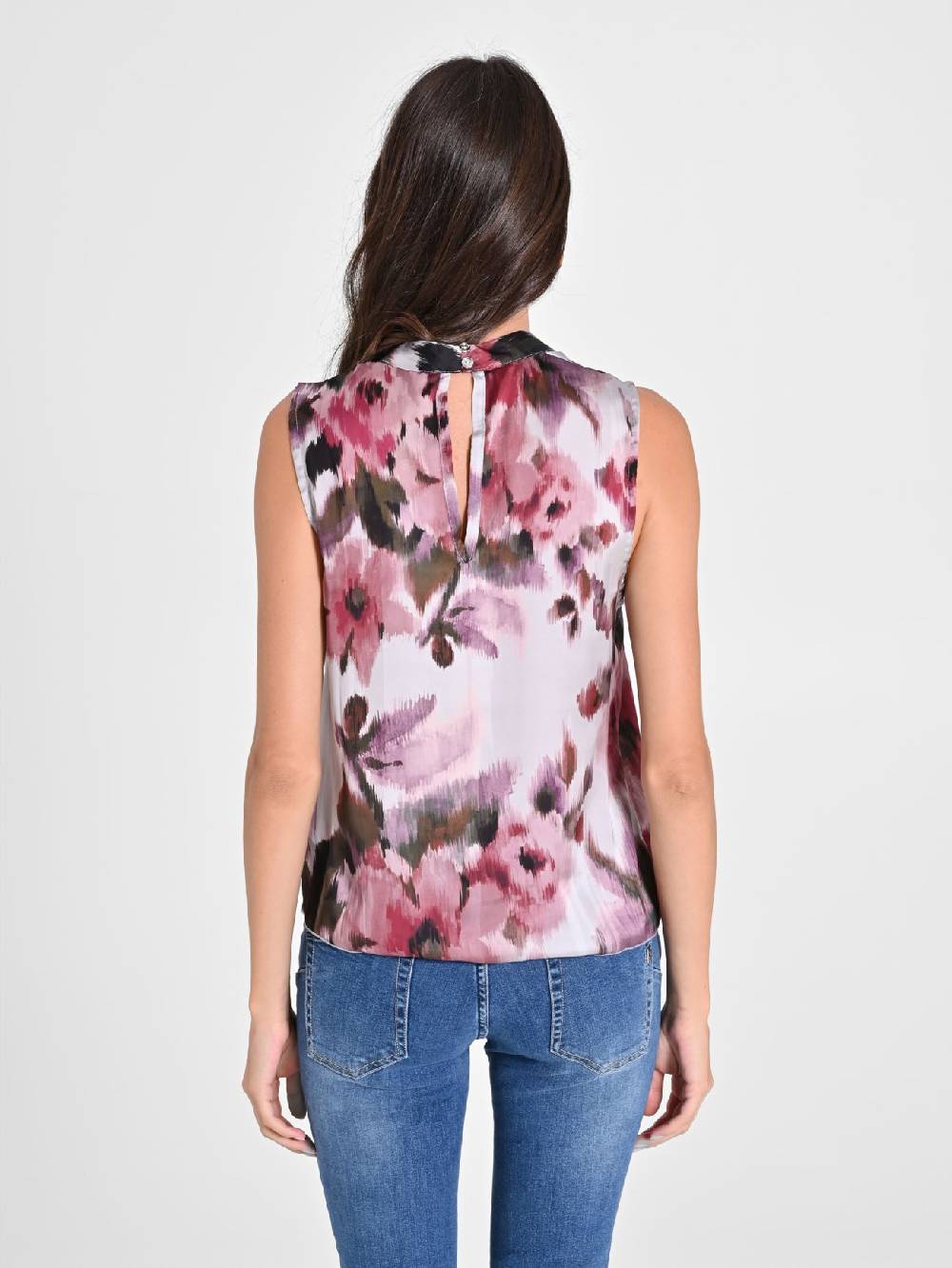 Rinascimento Blusa stampa Fiori Astratti Smaltimento dello stoccaggio