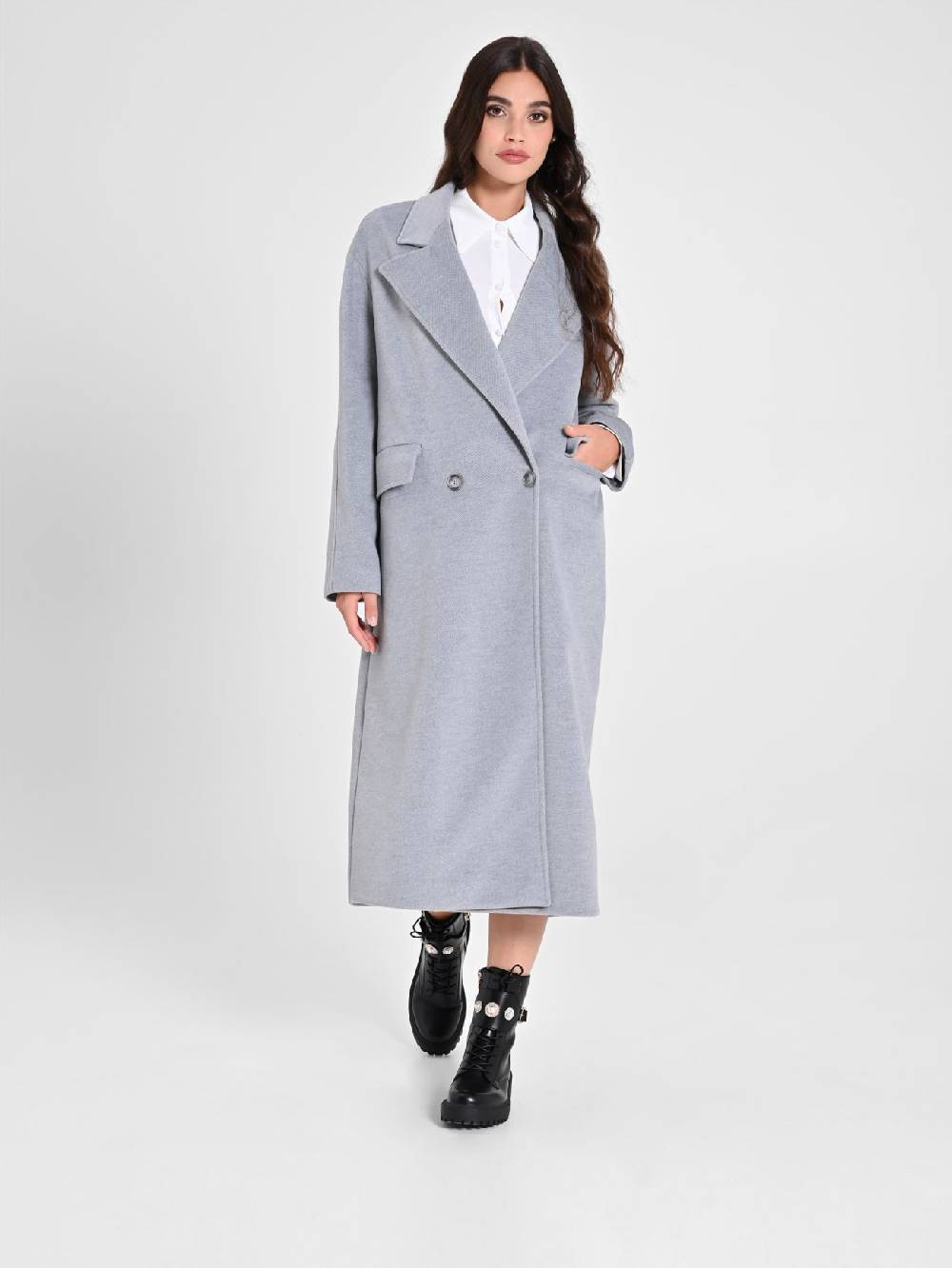 Rinascimento Maxi Cappotto Grigio Online Outlet