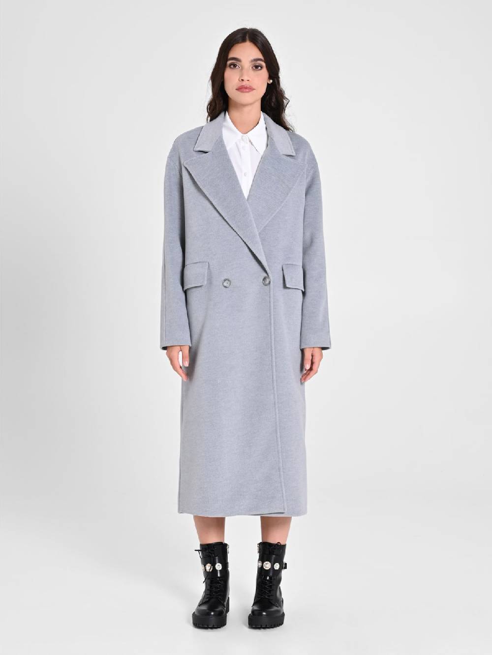 Rinascimento Maxi Cappotto Grigio Online Outlet