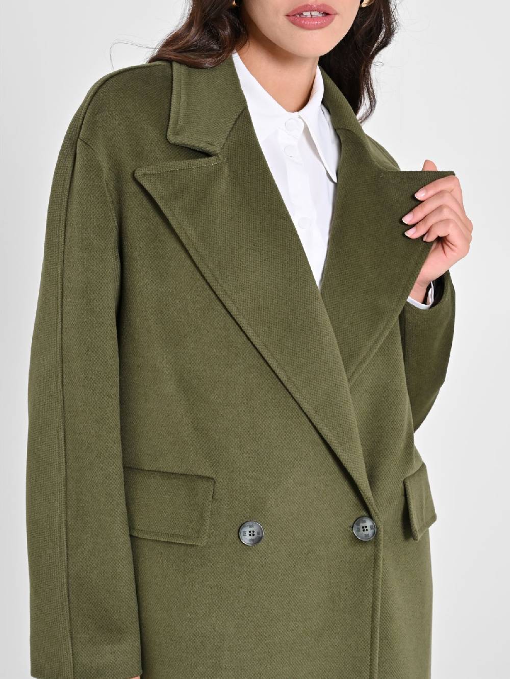 Rinascimento Maxi Cappotto Verde Militare Offerta temporanea