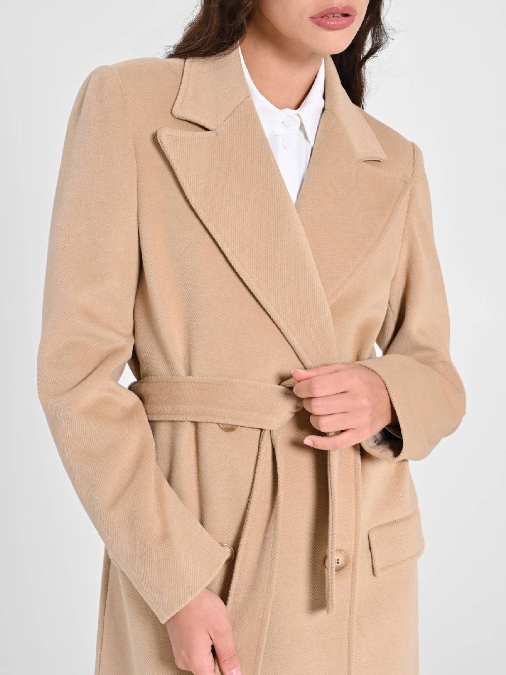 Rinascimento Maxi Cappotto Cammello con Cintura Lightning offer