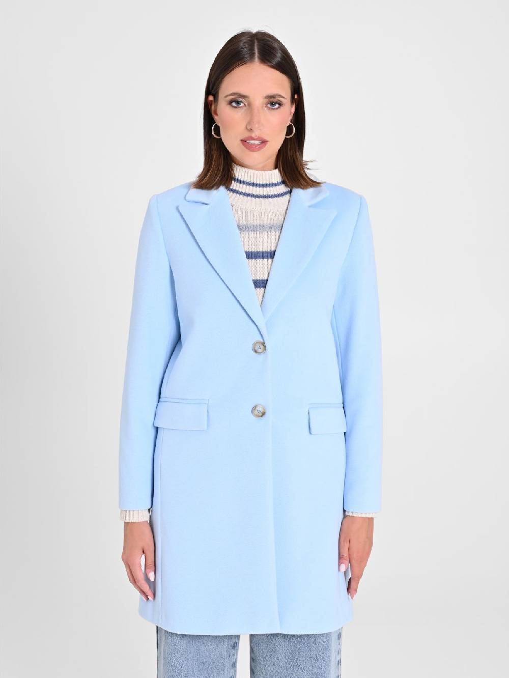 Rinascimento Cappotto Medio Azzurro Offerte stagionali