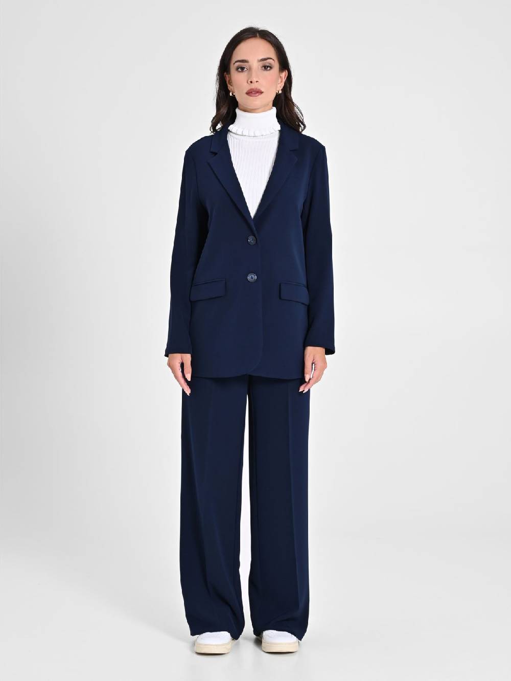 Rinascimento Giacca Blu in Crepe Offerte speciali