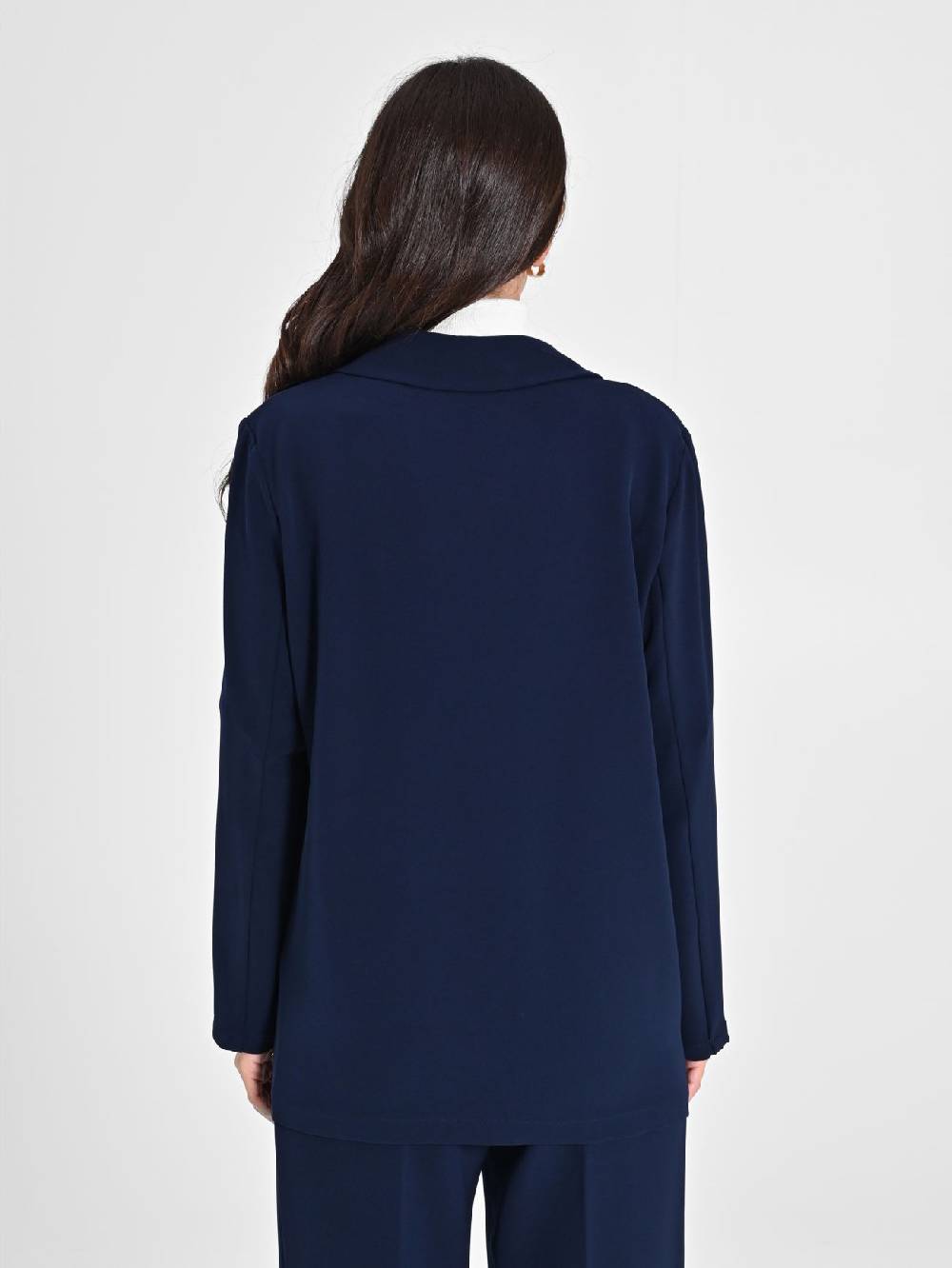 Rinascimento Giacca Blu in Crepe Offerte speciali