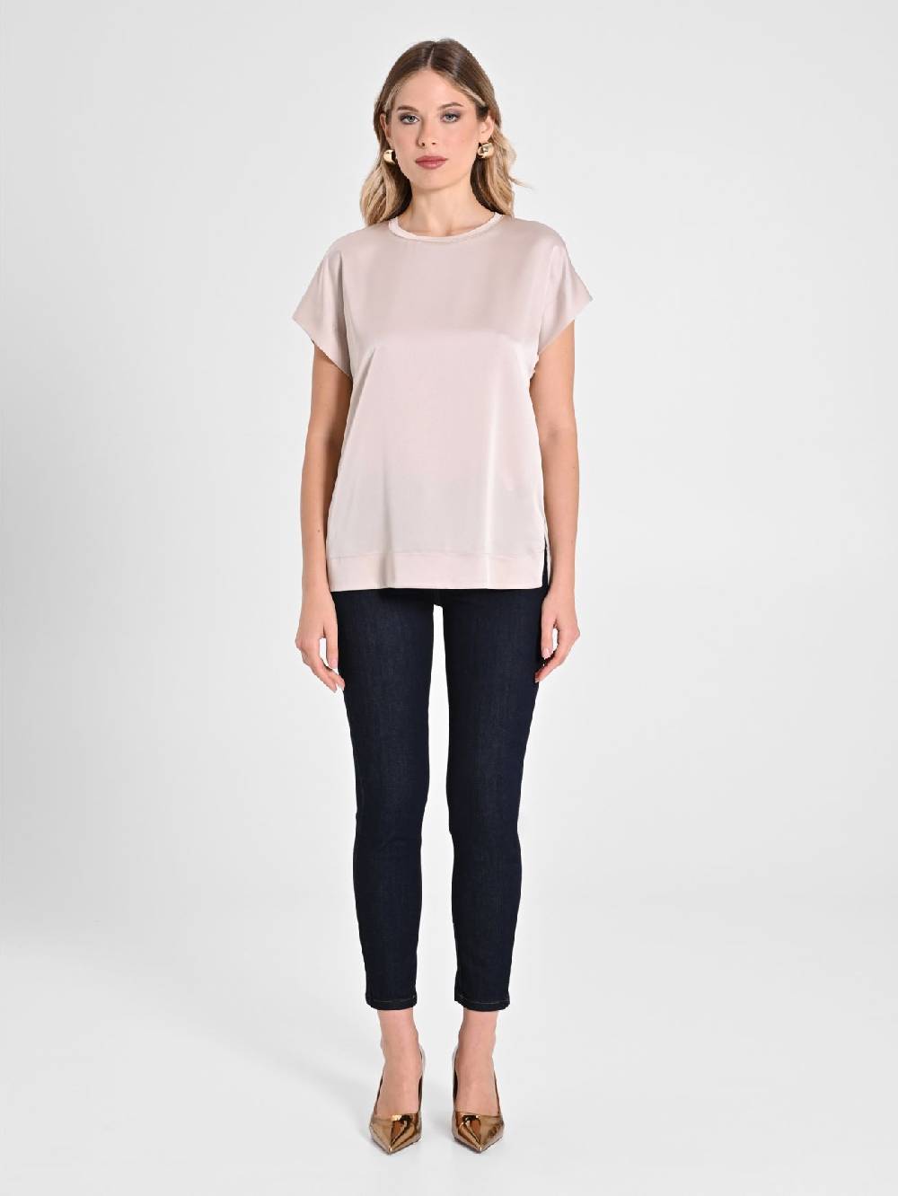 Rinascimento Blusa Envers Satin Beige Fino al 50% di sconto