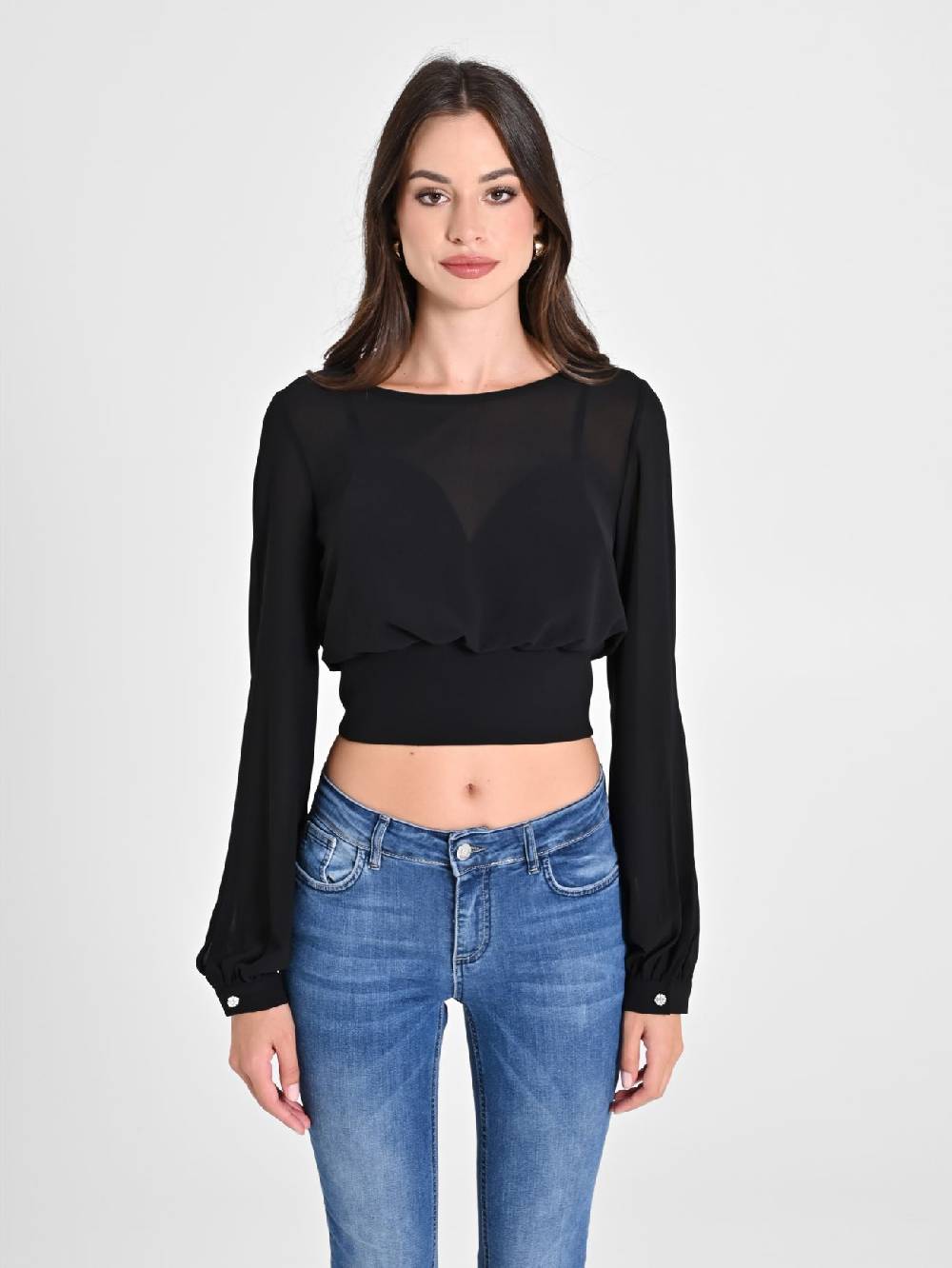 Rinascimento Blusa in Georgette con Top 50% di sconto con spedizione gratuita