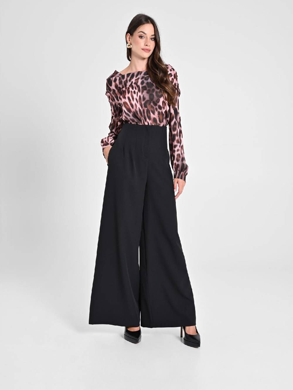 Rinascimento Pantaloni Wide Leg Neri Officina