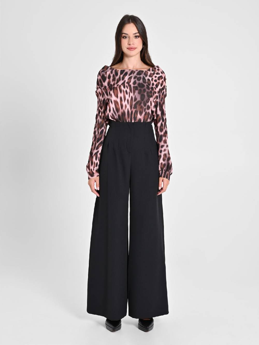 Rinascimento Pantaloni Wide Leg Neri Officina