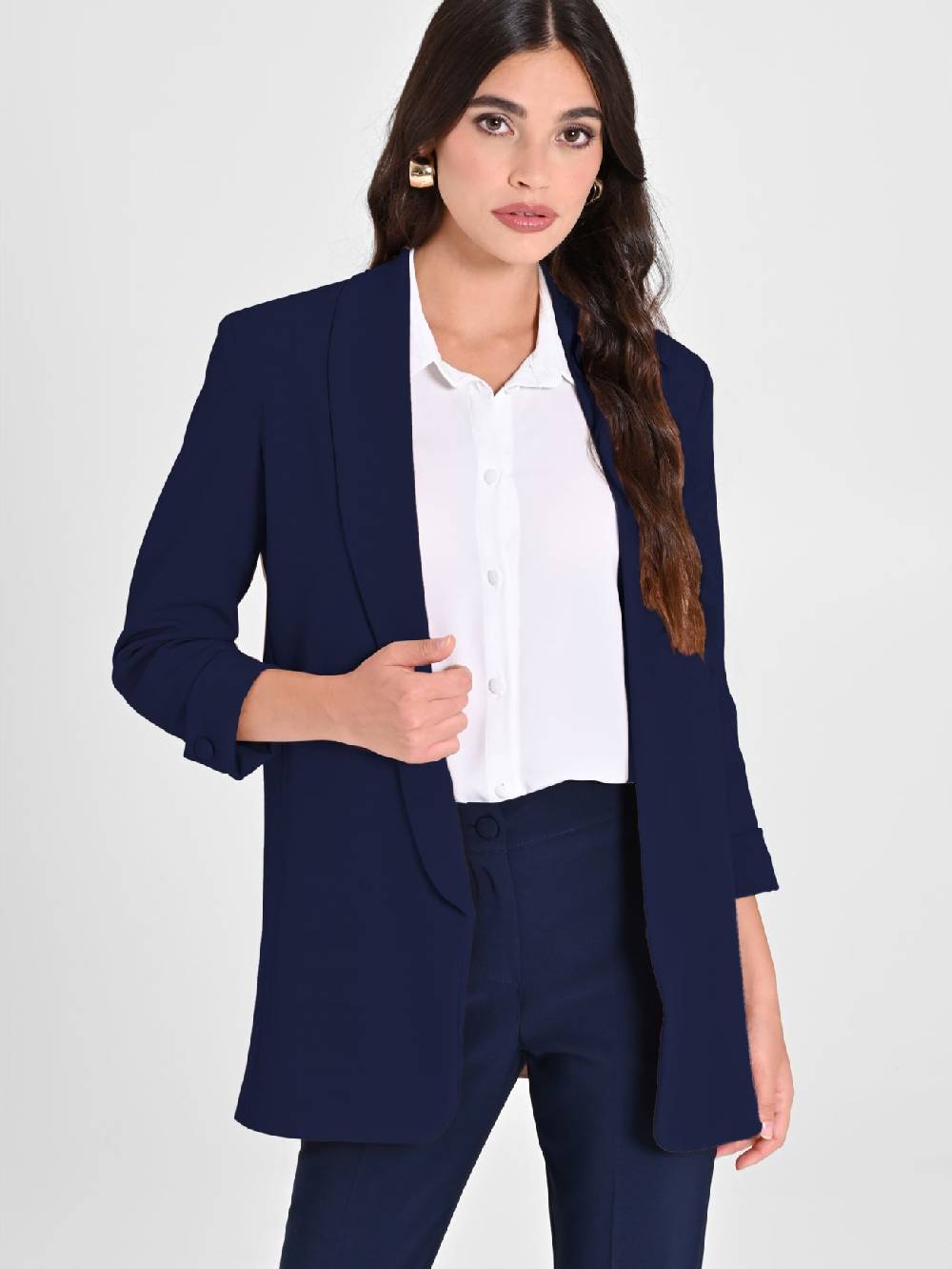 Rinascimento Giacca Aperta Blu Navy In Linea