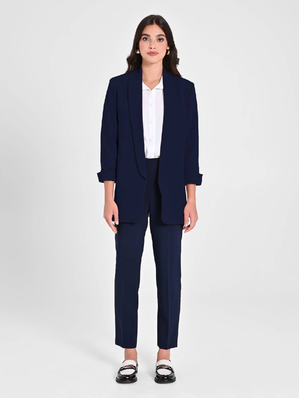 Rinascimento Giacca Aperta Blu Navy In Linea