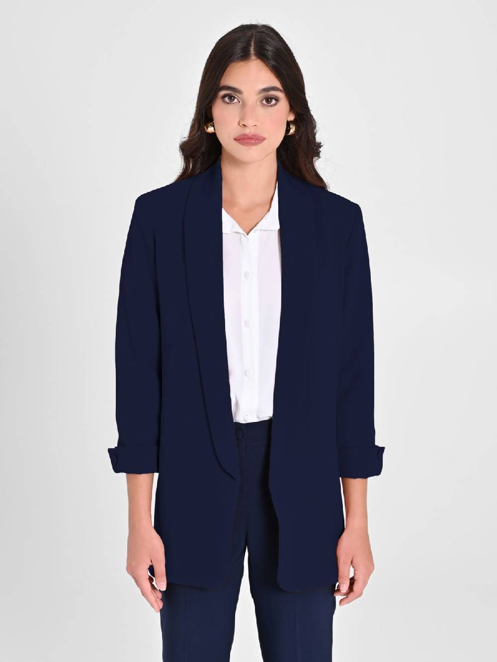 Rinascimento Giacca Aperta Blu Navy In Linea
