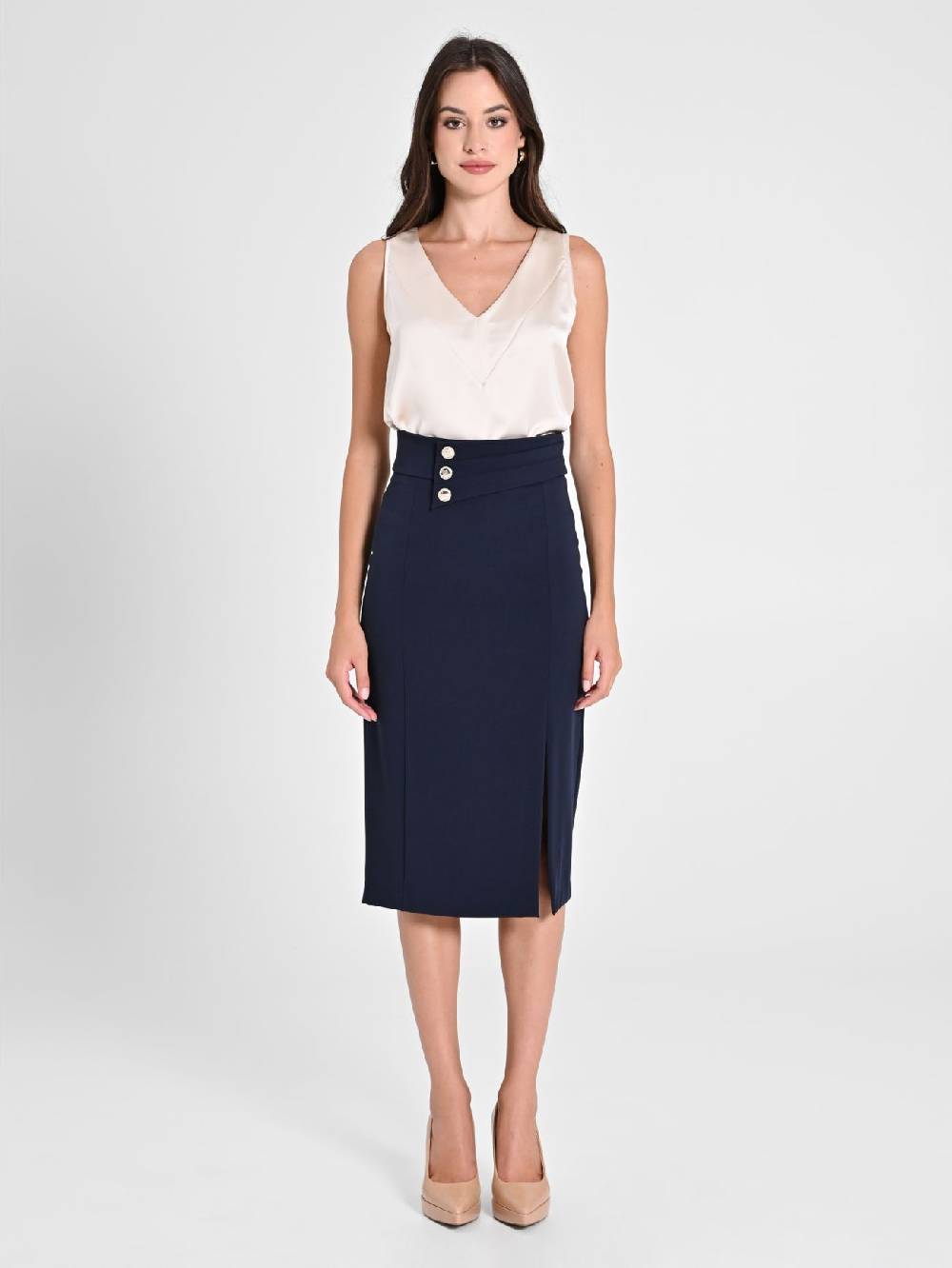 Rinascimento Gonna Tubino Blu Navy Fino Al -60%