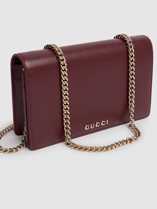 Luisaviaroma Portafoglio Gucci Script in pelle con catena Black Friday