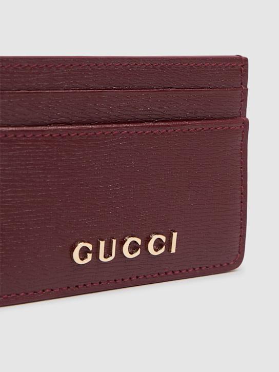 Luisaviaroma Porta carte di credito Gucci Script in pelle Offerta San Valentino