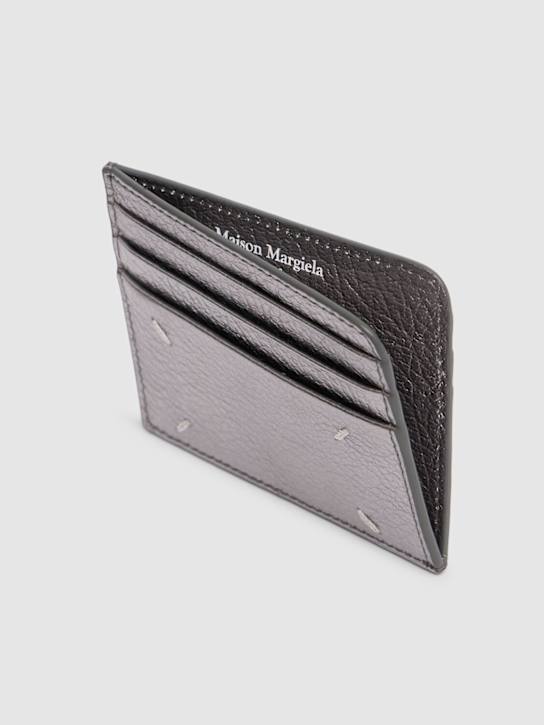 Luisaviaroma Porta tessere Slim Gap in pelle metallizzata Latest fashion