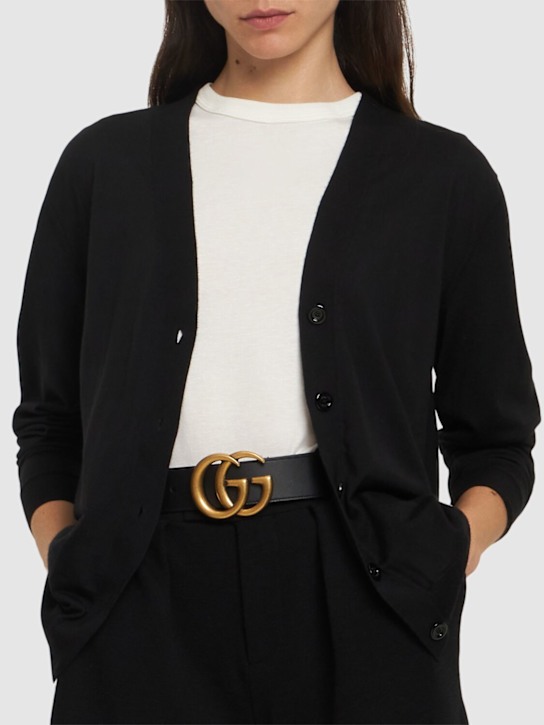 Luisaviaroma Cintura in pelle con logo GG 4cm 50% di sconto con spedizione gratuita
