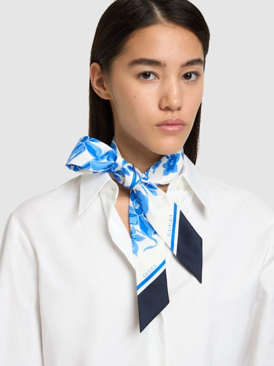Luisaviaroma Foulard in seta stampa floreale Offerta