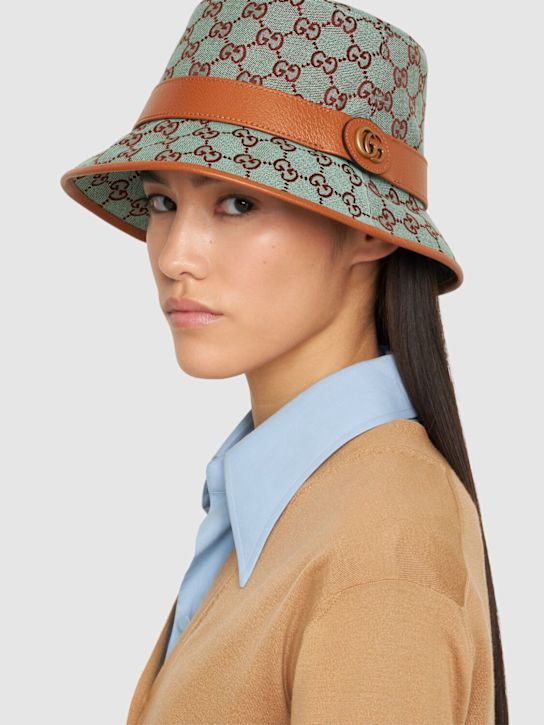 Luisaviaroma Cappello bucket in tessuto GG Vendita Calda