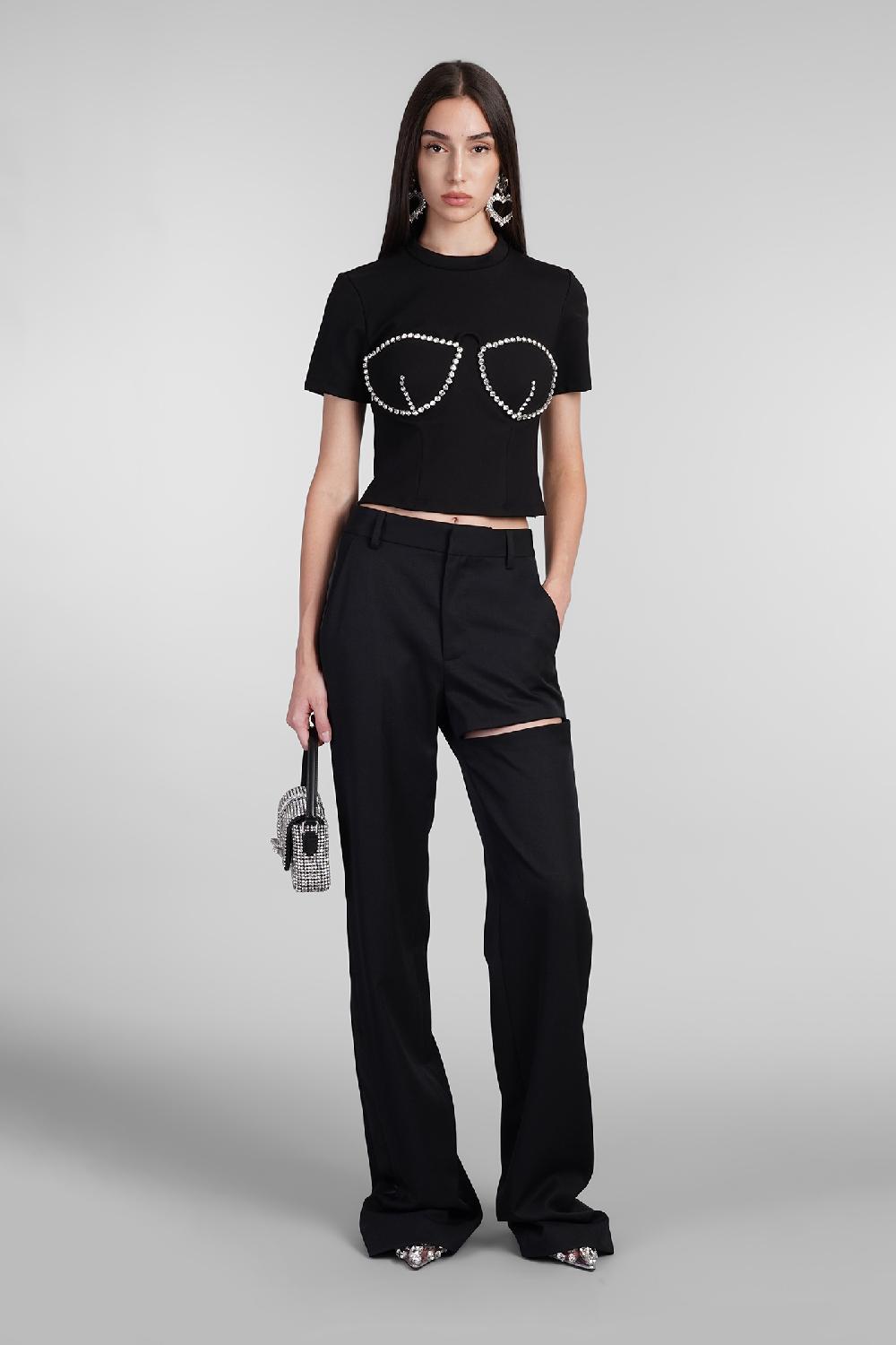 Deliberti Area T-shirt in rayon nero cod. 406969 - Deliberti The Luxury Shopping Super sconto