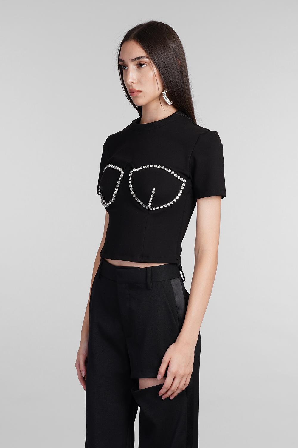 Deliberti Area T-shirt in rayon nero cod. 406969 - Deliberti The Luxury Shopping Super sconto