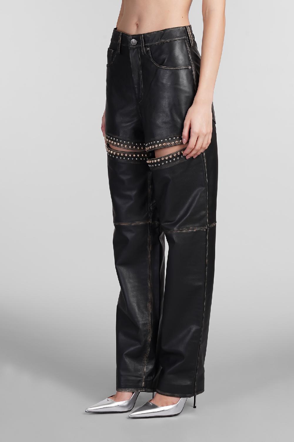 Deliberti Area Pantalone in pelle nera cod. 409264 - Deliberti The Luxury Shopping Promozione