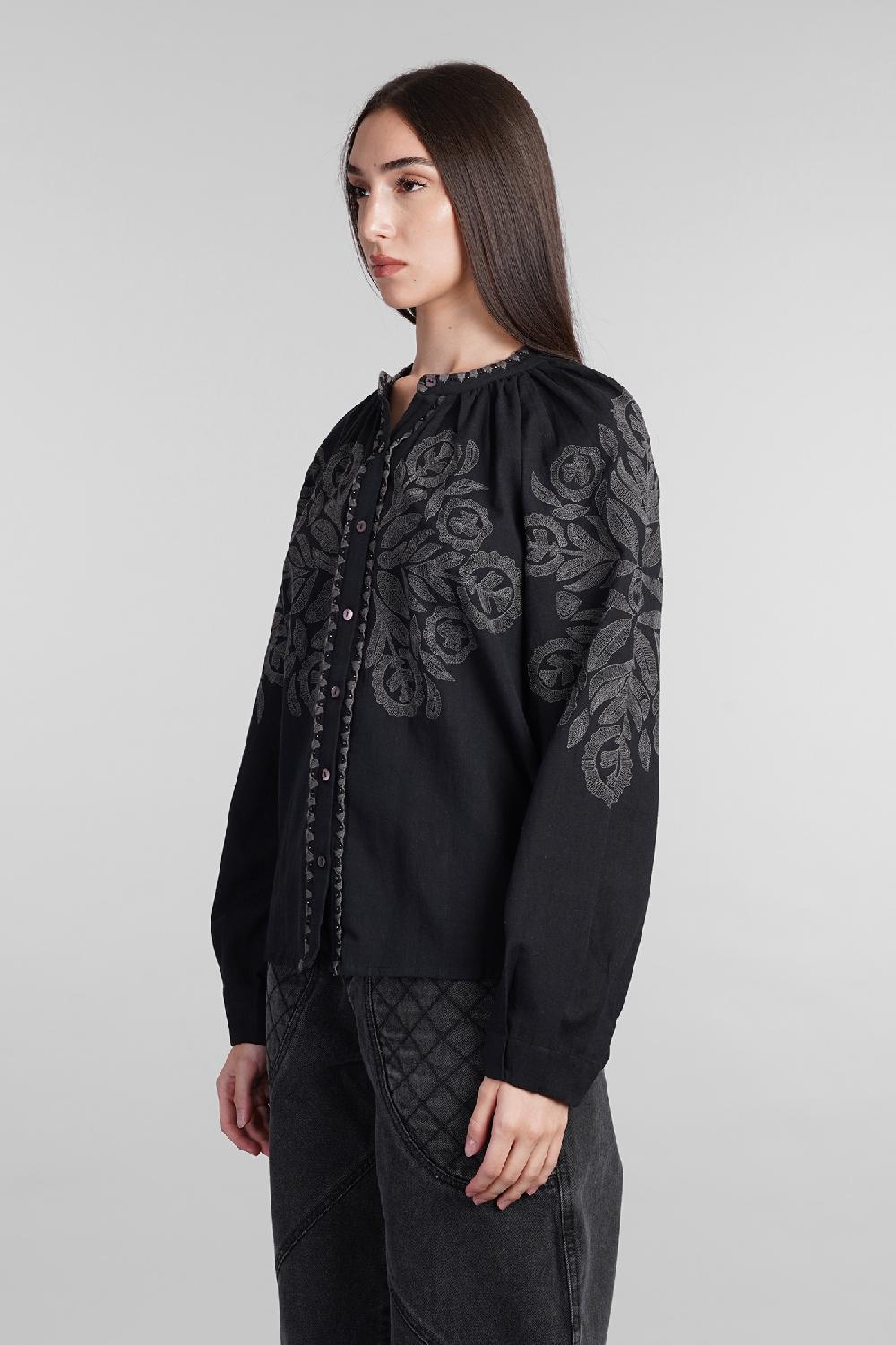 Deliberti Antik Batik Camicia eglantine in cotone nero cod. 406693 - Deliberti The Luxury Shopping Fino Al -60%