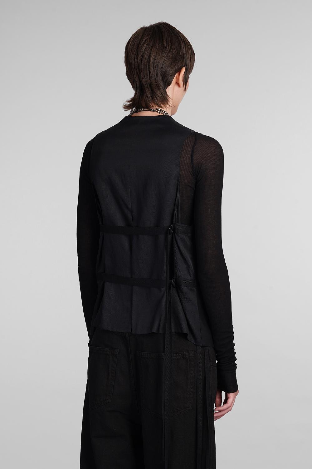 Deliberti Ann Demeulemeester Gilet in cotone nero cod. 399654 - Deliberti The Luxury Shopping Prezzo Ridotto