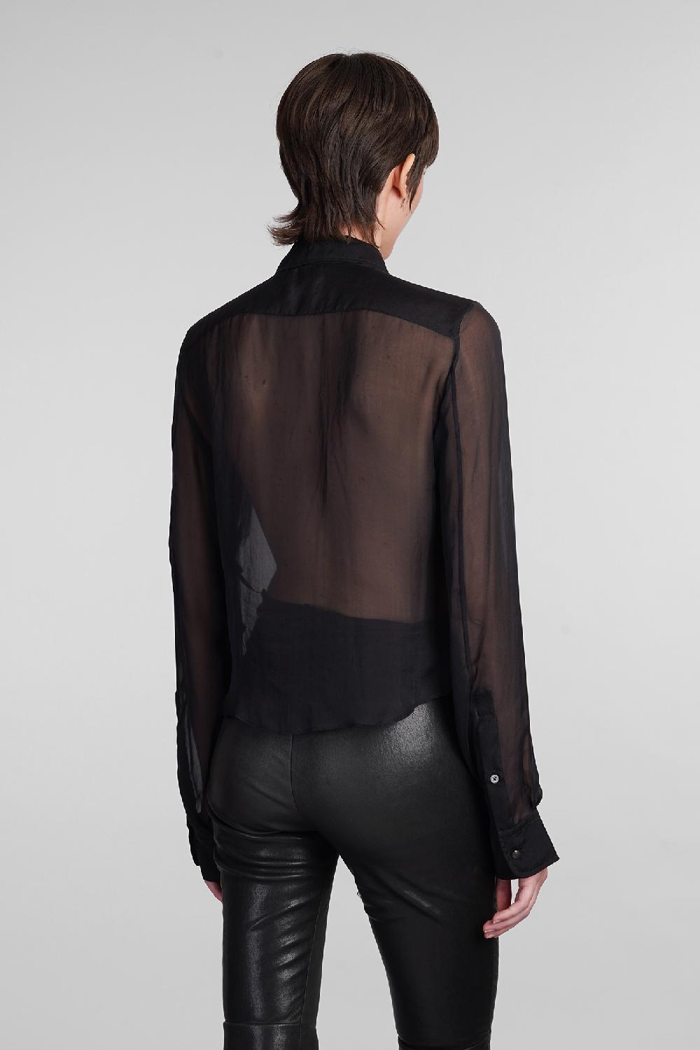 Deliberti Ann Demeulemeester Camicia thyrvi in seta nera cod. 406852 - Deliberti The Luxury Shopping Convenienza