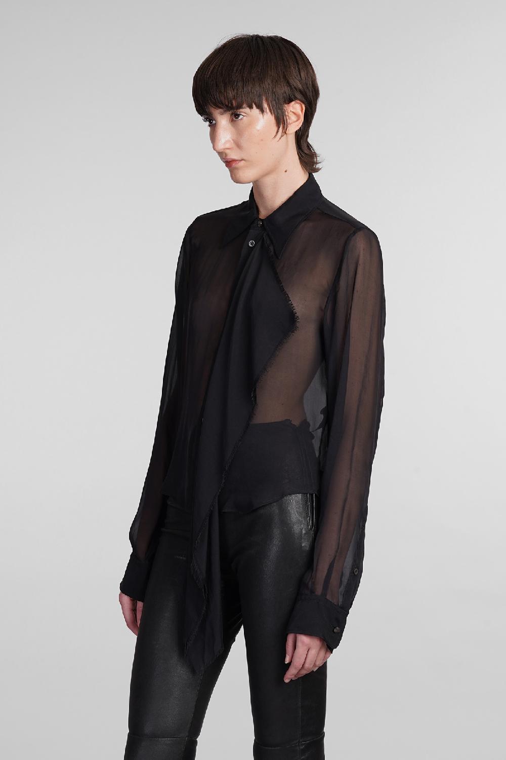 Deliberti Ann Demeulemeester Camicia thyrvi in seta nera cod. 406852 - Deliberti The Luxury Shopping Convenienza