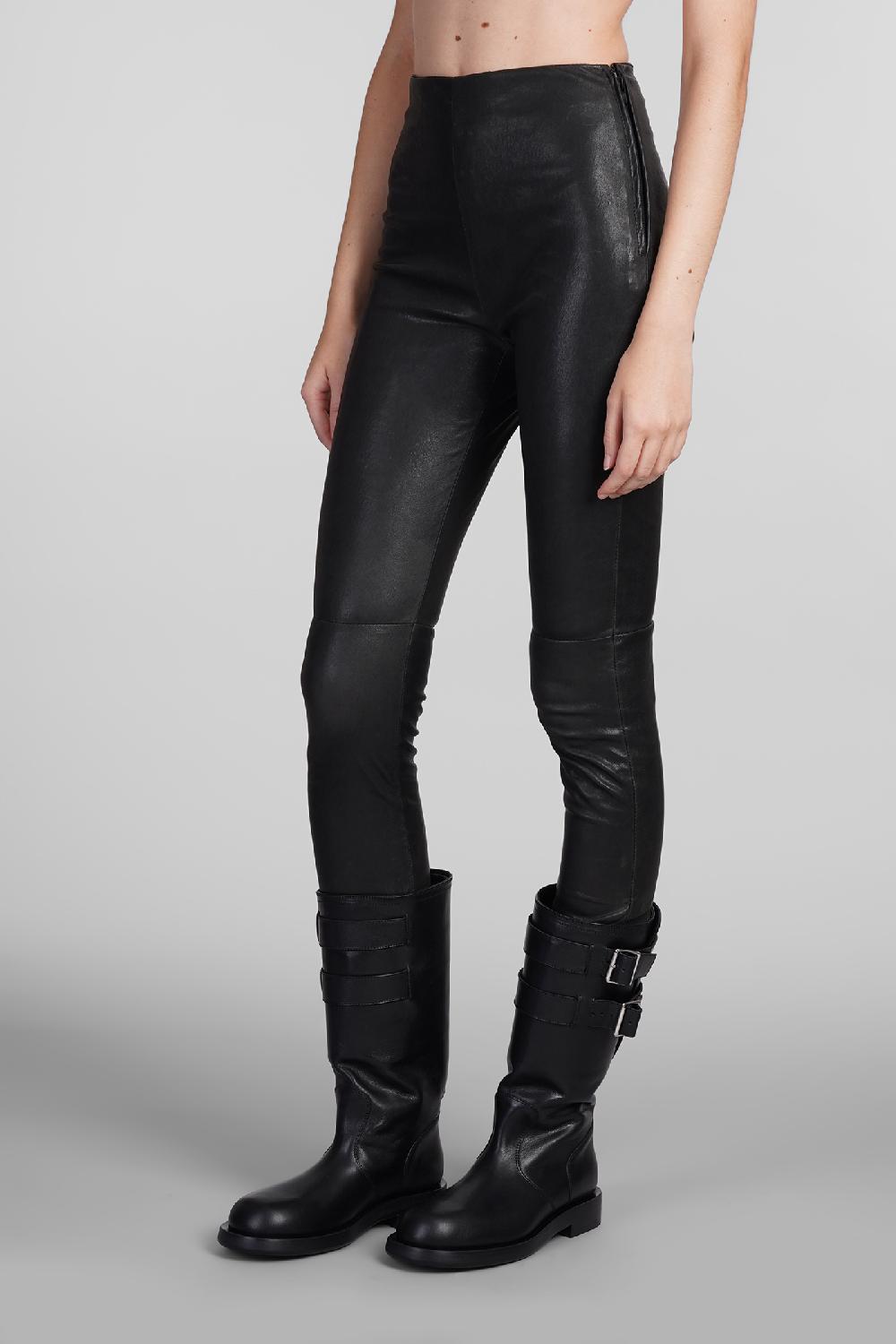Deliberti Ann Demeulemeester Leggings florence in pelle nera cod. 406853 - Deliberti The Luxury Shopping Novità
