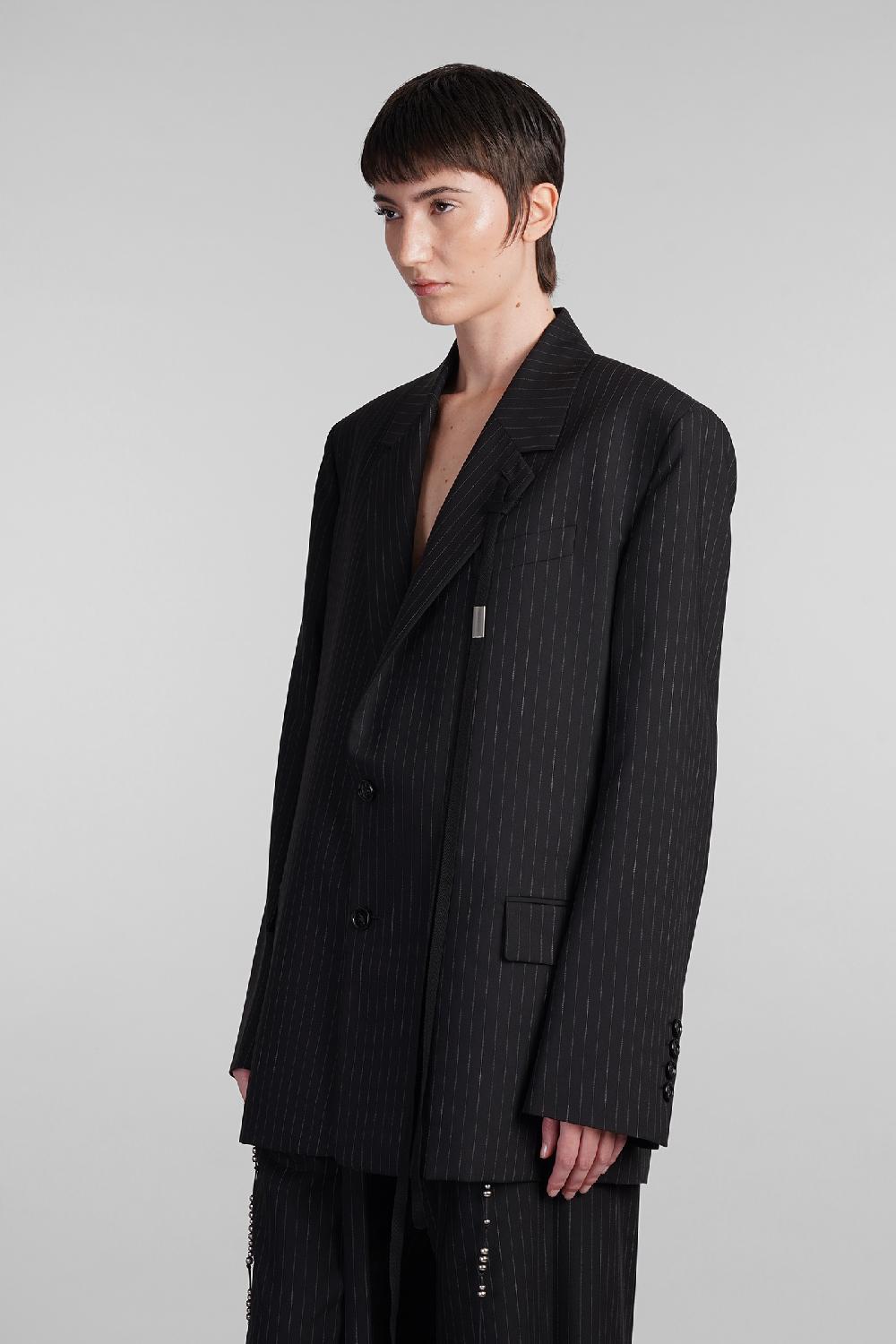 Deliberti Ann Demeulemeester Blazer lizzie in lana nera cod. 409431 - Deliberti The Luxury Shopping Presa
