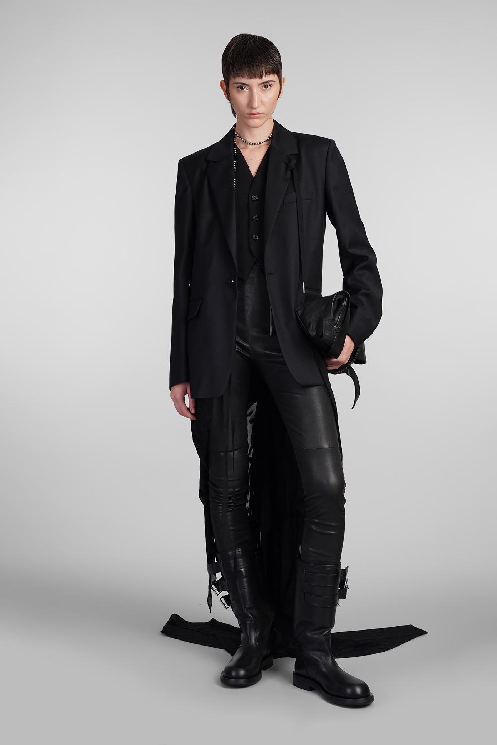 Deliberti Ann Demeulemeester Blazer elin in lana nera cod. 409432 - Deliberti The Luxury Shopping Sconto