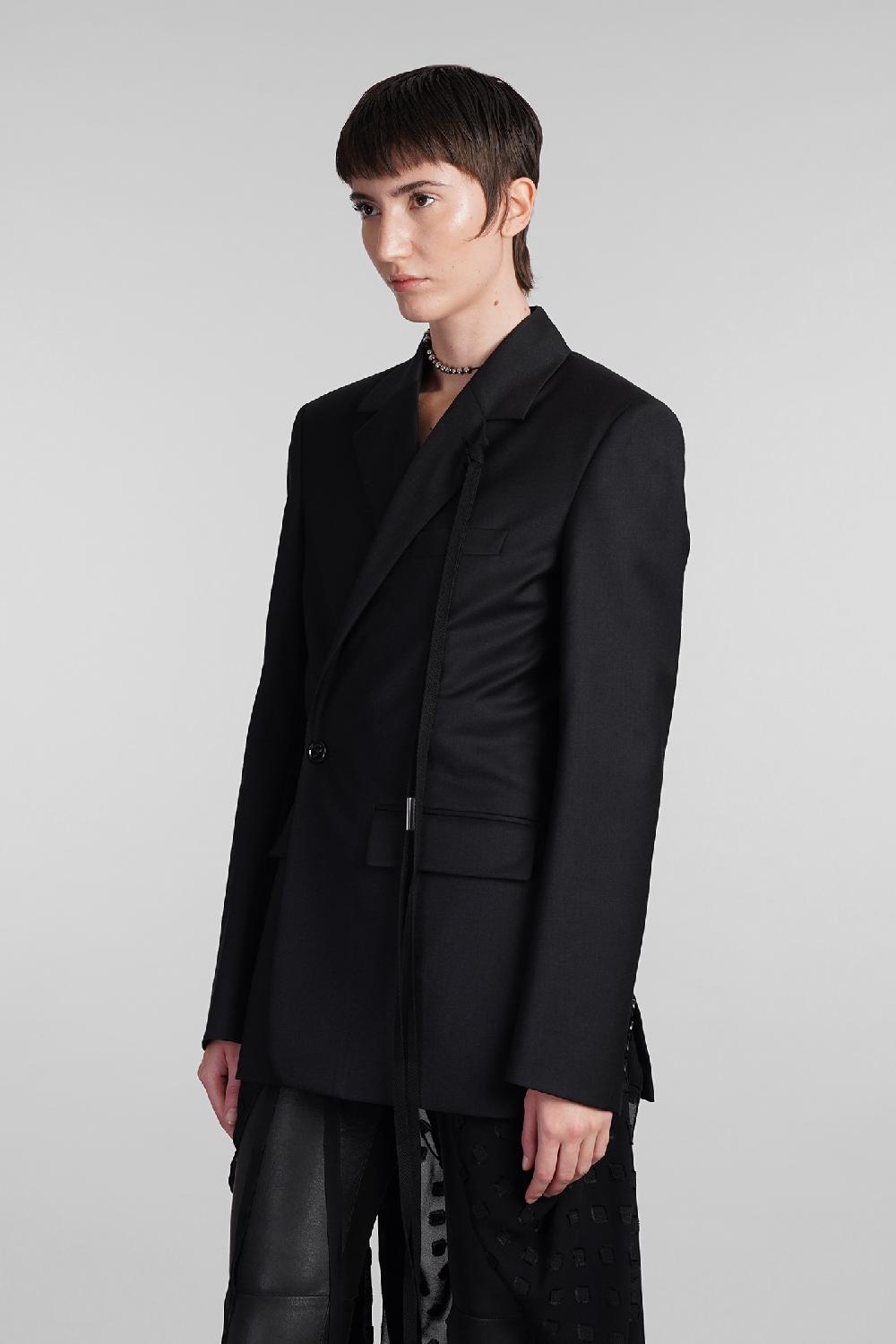 Deliberti Ann Demeulemeester Blazer elin in lana nera cod. 409432 - Deliberti The Luxury Shopping Sconto