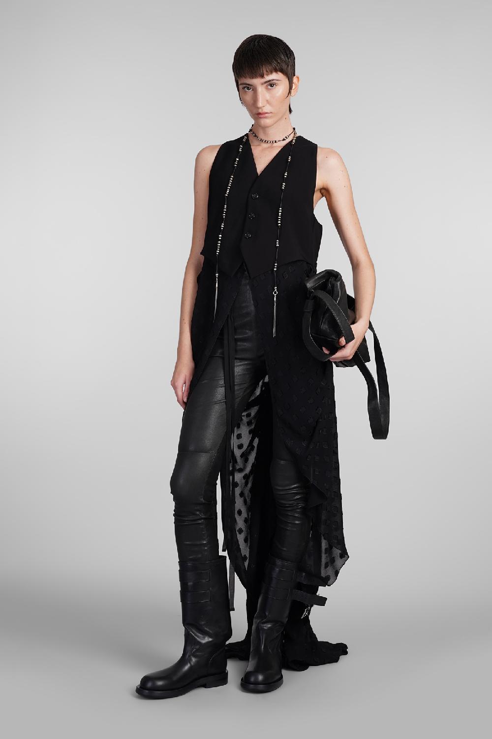 Deliberti Ann Demeulemeester Abito thyra in viscosa nera cod. 409433 - Deliberti The Luxury Shopping Offerta