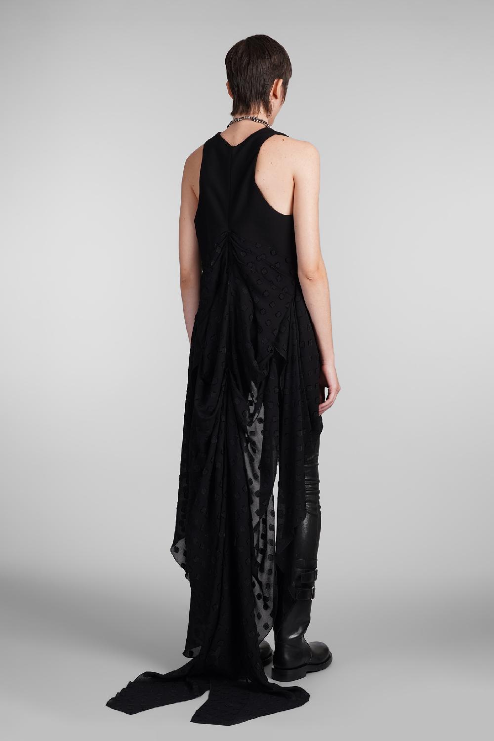 Deliberti Ann Demeulemeester Abito thyra in viscosa nera cod. 409433 - Deliberti The Luxury Shopping Offerta
