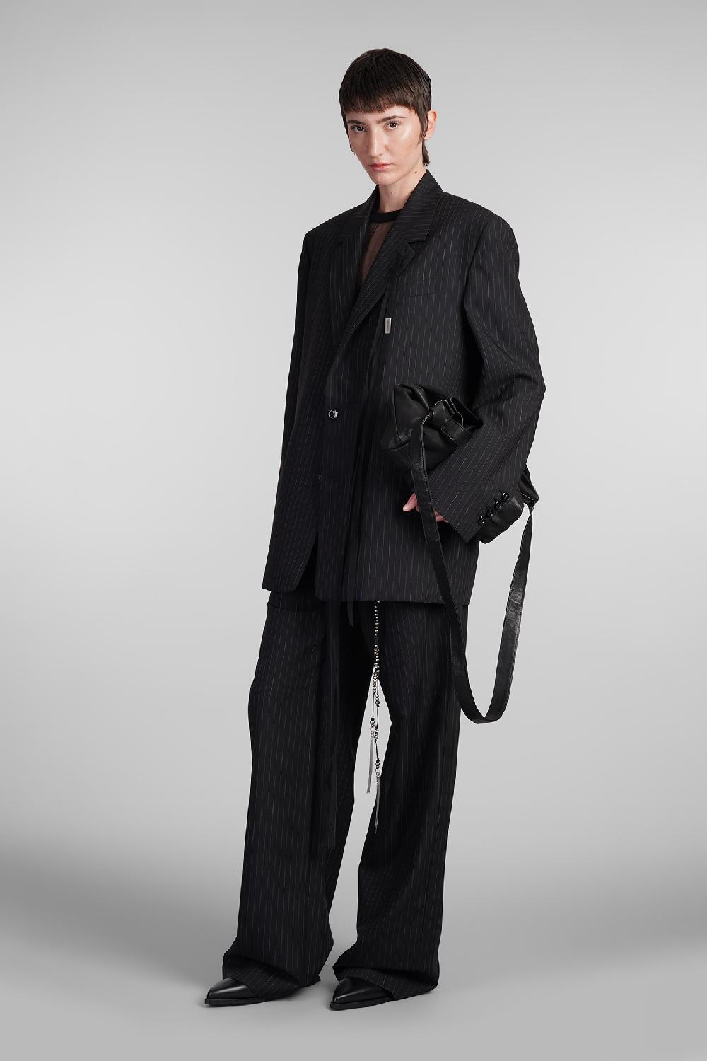 Deliberti Ann Demeulemeester Pantalone linna in lana nera cod. 409434 - Deliberti The Luxury Shopping Economico