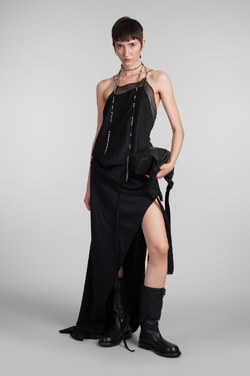 Deliberti Ann Demeulemeester Abito lief in lana nera cod. 409435 - Deliberti The Luxury Shopping Online