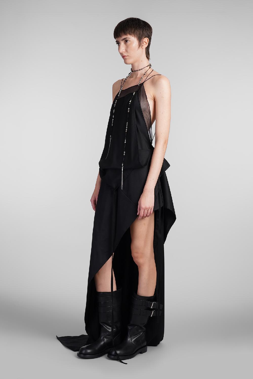 Deliberti Ann Demeulemeester Abito lief in lana nera cod. 409435 - Deliberti The Luxury Shopping Online