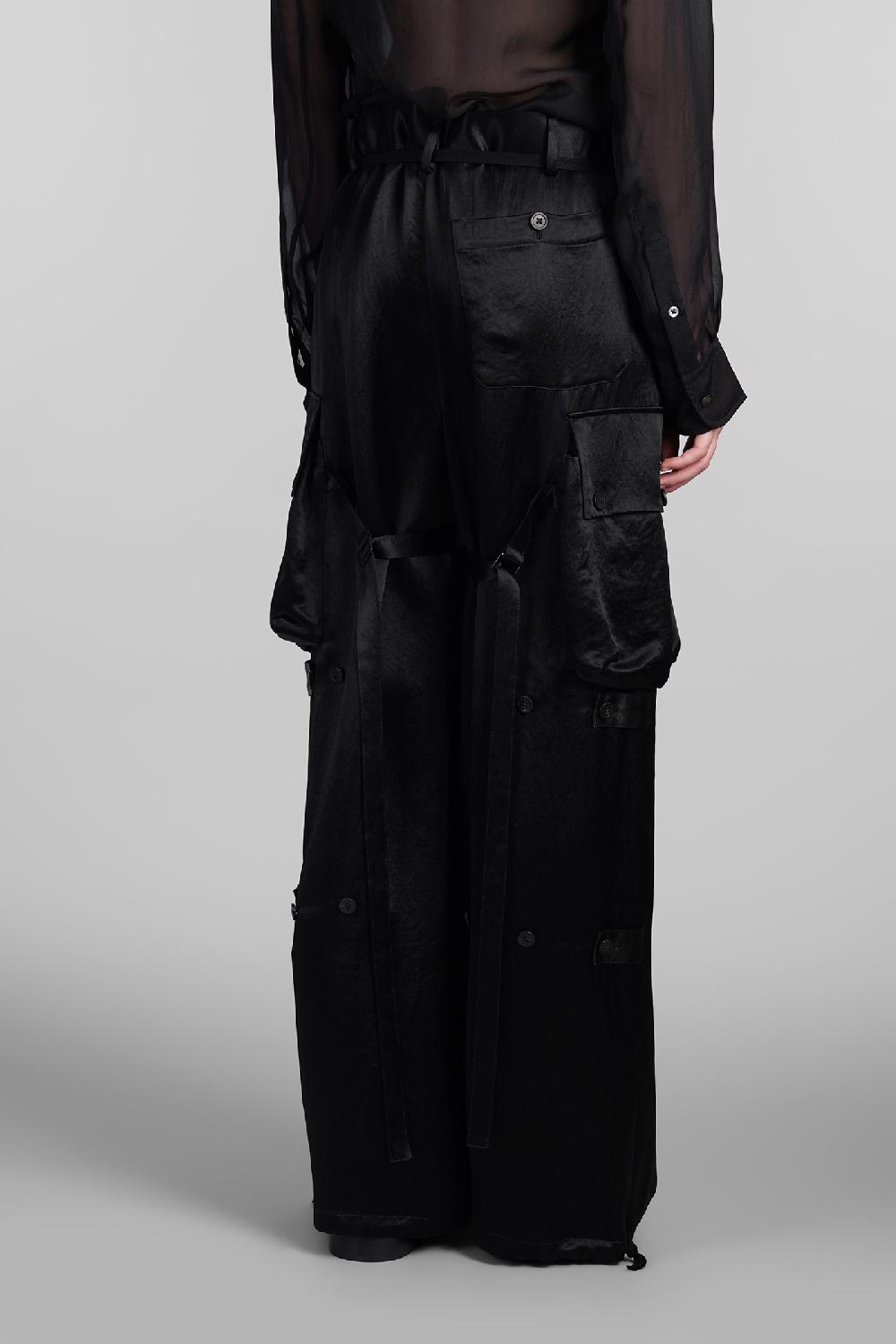 Deliberti Ann Demeulemeester Pantalone lare in acetato nero cod. 409443 - Deliberti The Luxury Shopping Outlet