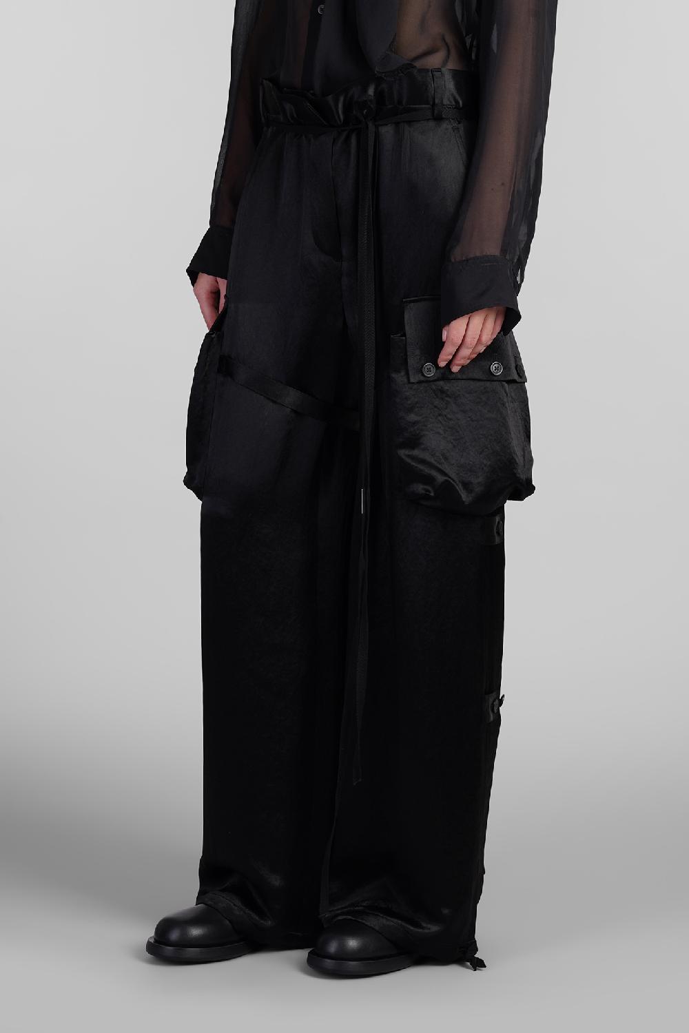 Deliberti Ann Demeulemeester Pantalone lare in acetato nero cod. 409443 - Deliberti The Luxury Shopping Outlet