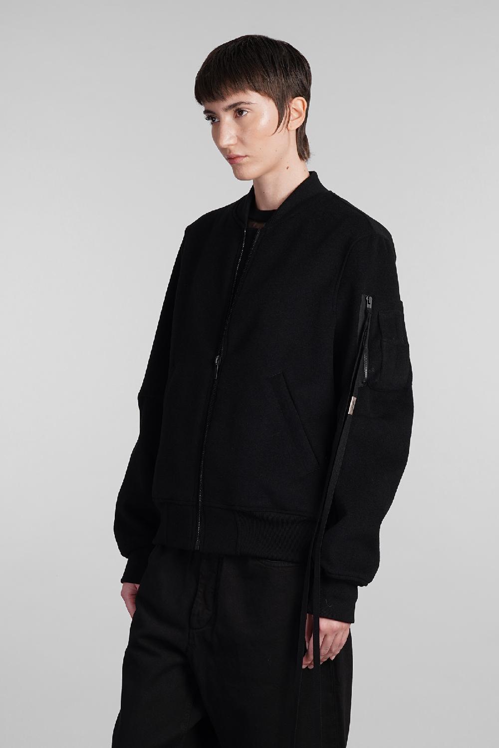 Deliberti Ann Demeulemeester Bomber barbara in lana nera cod. 409444 - Deliberti The Luxury Shopping In Vendita