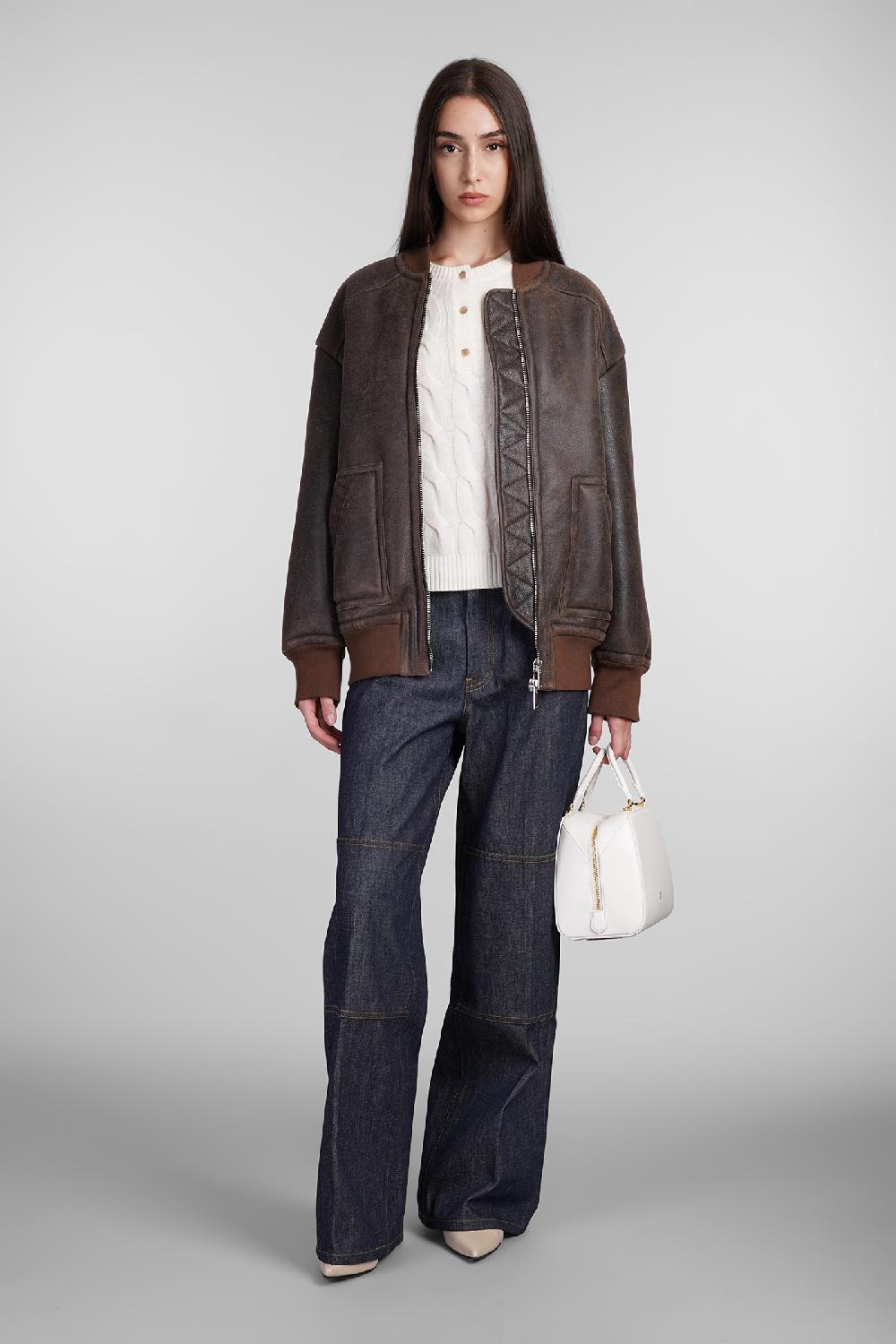 Deliberti Blancha Bomber in pelle marrone cod. 407906 - Deliberti The Luxury Shopping Vendita Calda