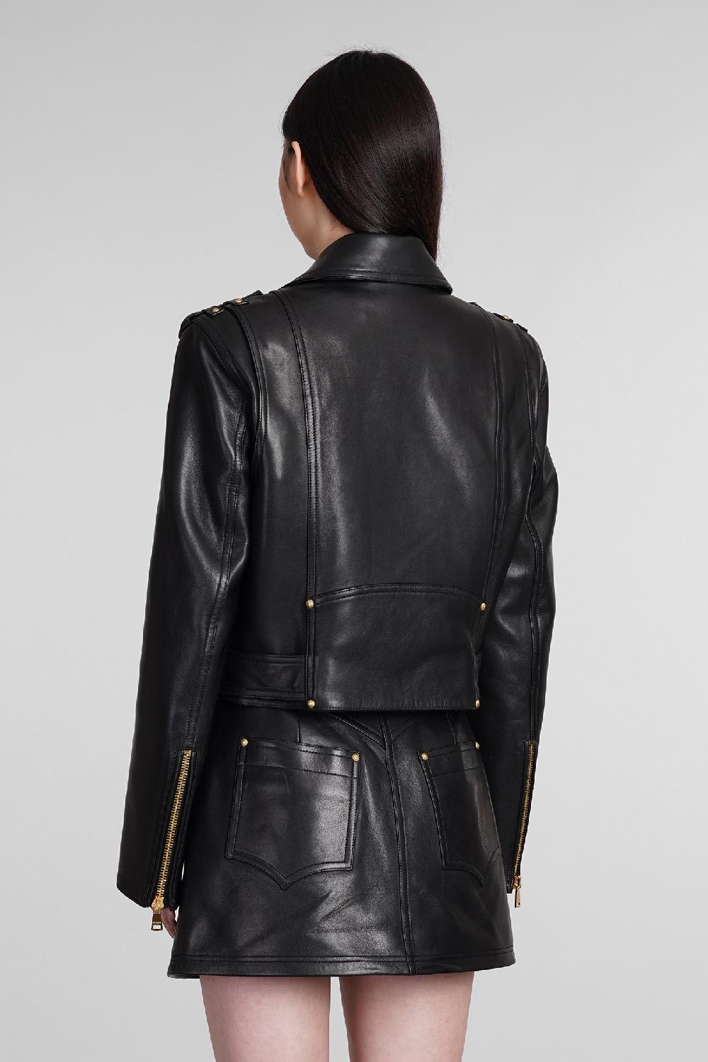 Deliberti Balmain Giacca biker in pelle nera cod. 392257 - Deliberti The Luxury Shopping Saldi Di Fabbrica
