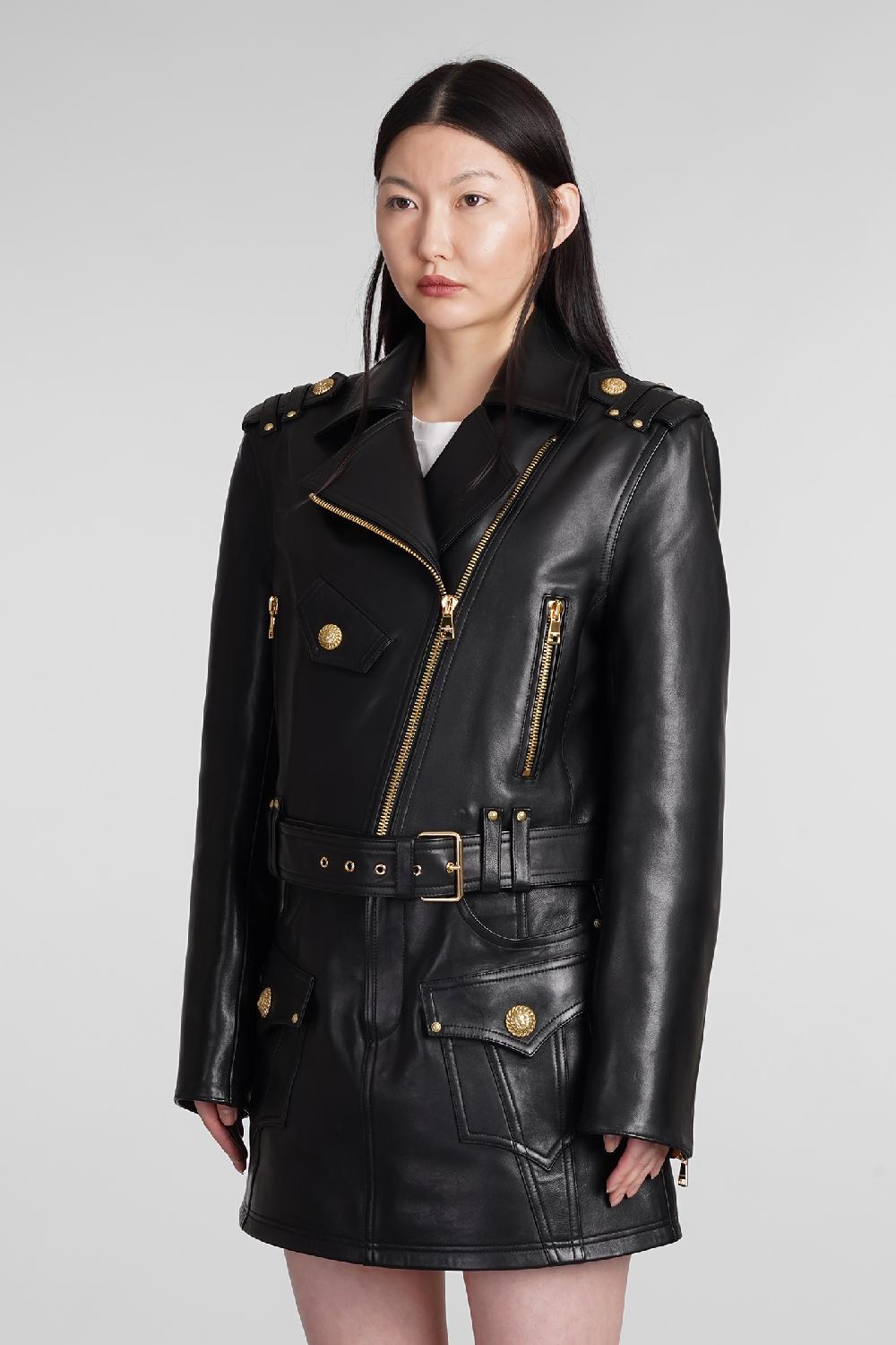 Deliberti Balmain Giacca biker in pelle nera cod. 392257 - Deliberti The Luxury Shopping Saldi Di Fabbrica