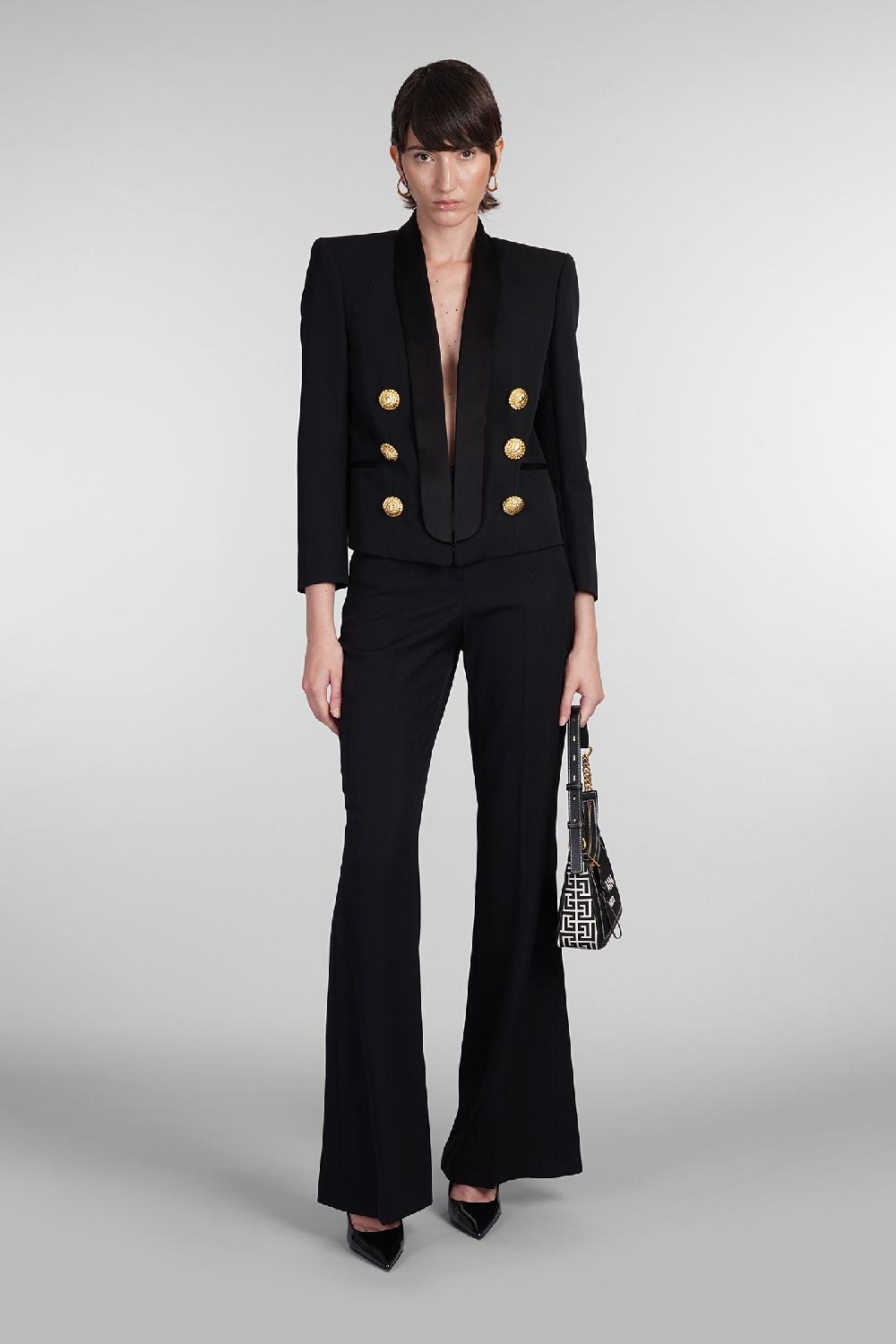 Deliberti Balmain Blazer in lana nera cod. 403042 - Deliberti The Luxury Shopping Grande vendita