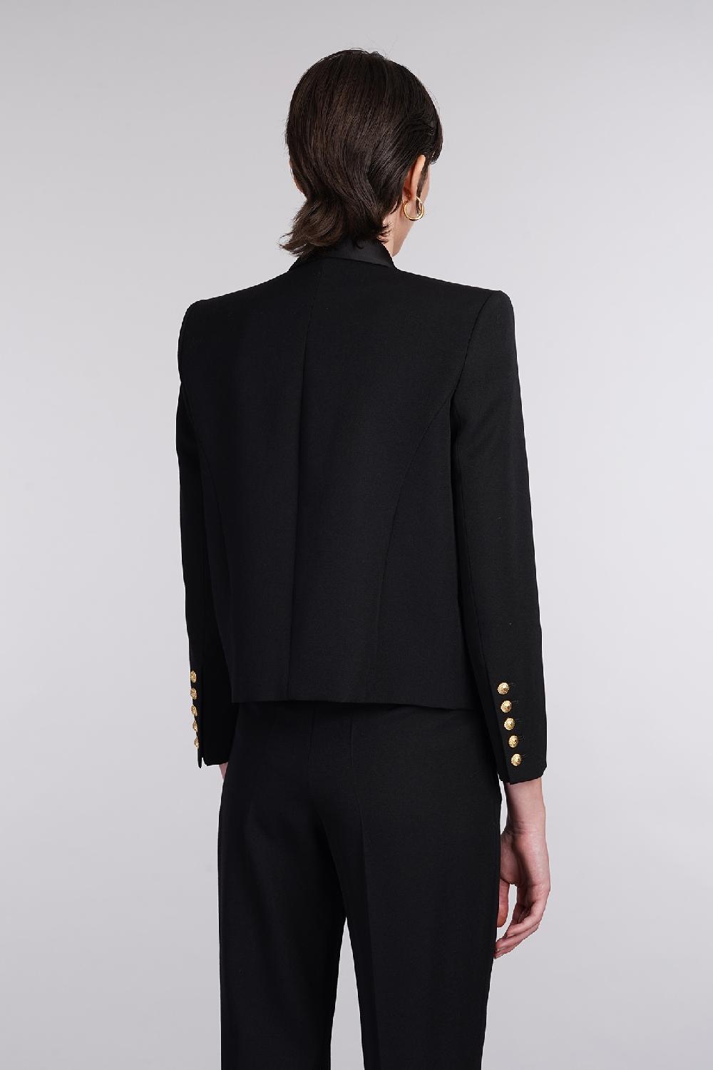 Deliberti Balmain Blazer in lana nera cod. 403042 - Deliberti The Luxury Shopping Grande vendita